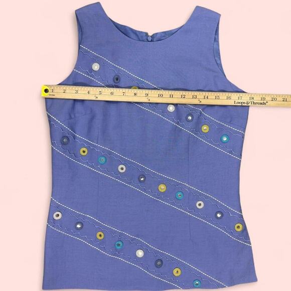 Vintage Outfit Mod 60s Style Lavender Embroidered Two Piece Set Size 4 P - Retro - Picture 7 of 11